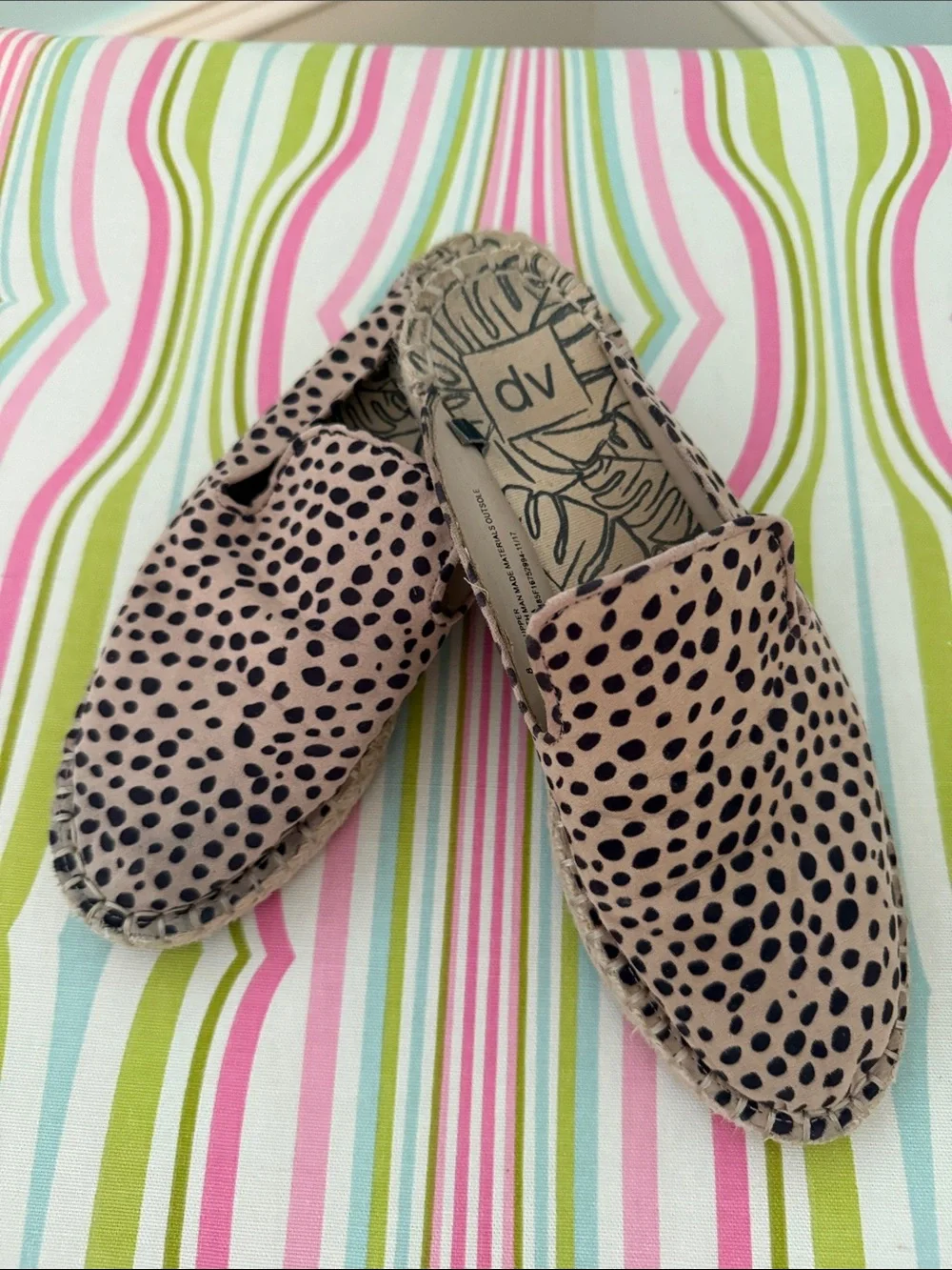 dv by Dolce Vita BrownTan Leopard Espadrilles Print Mules, open side flats 8